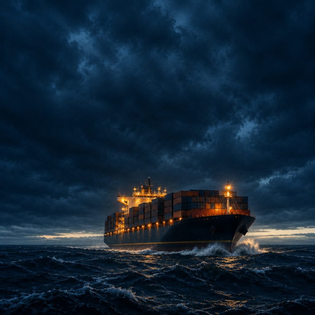 Container vessel Vanguard Atlas at sea